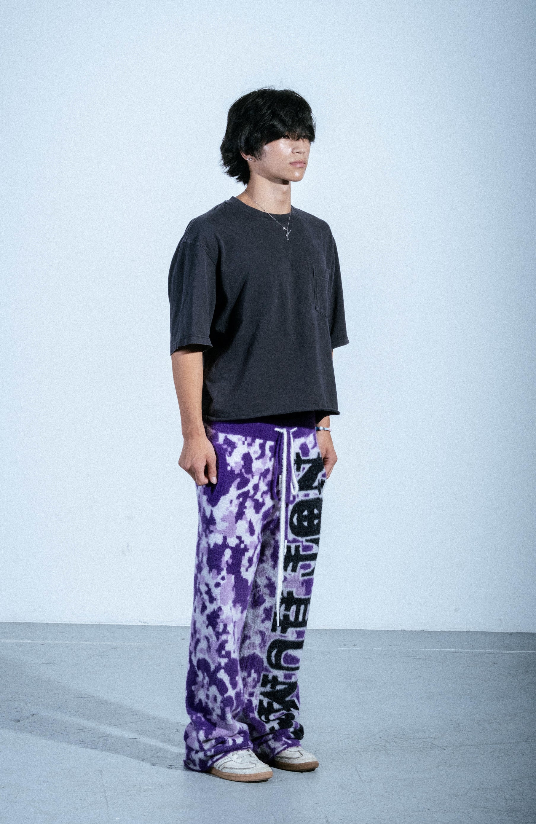 "NOT HUMAN" PURPLE DIGI CAMO LOUNGE SWEATS