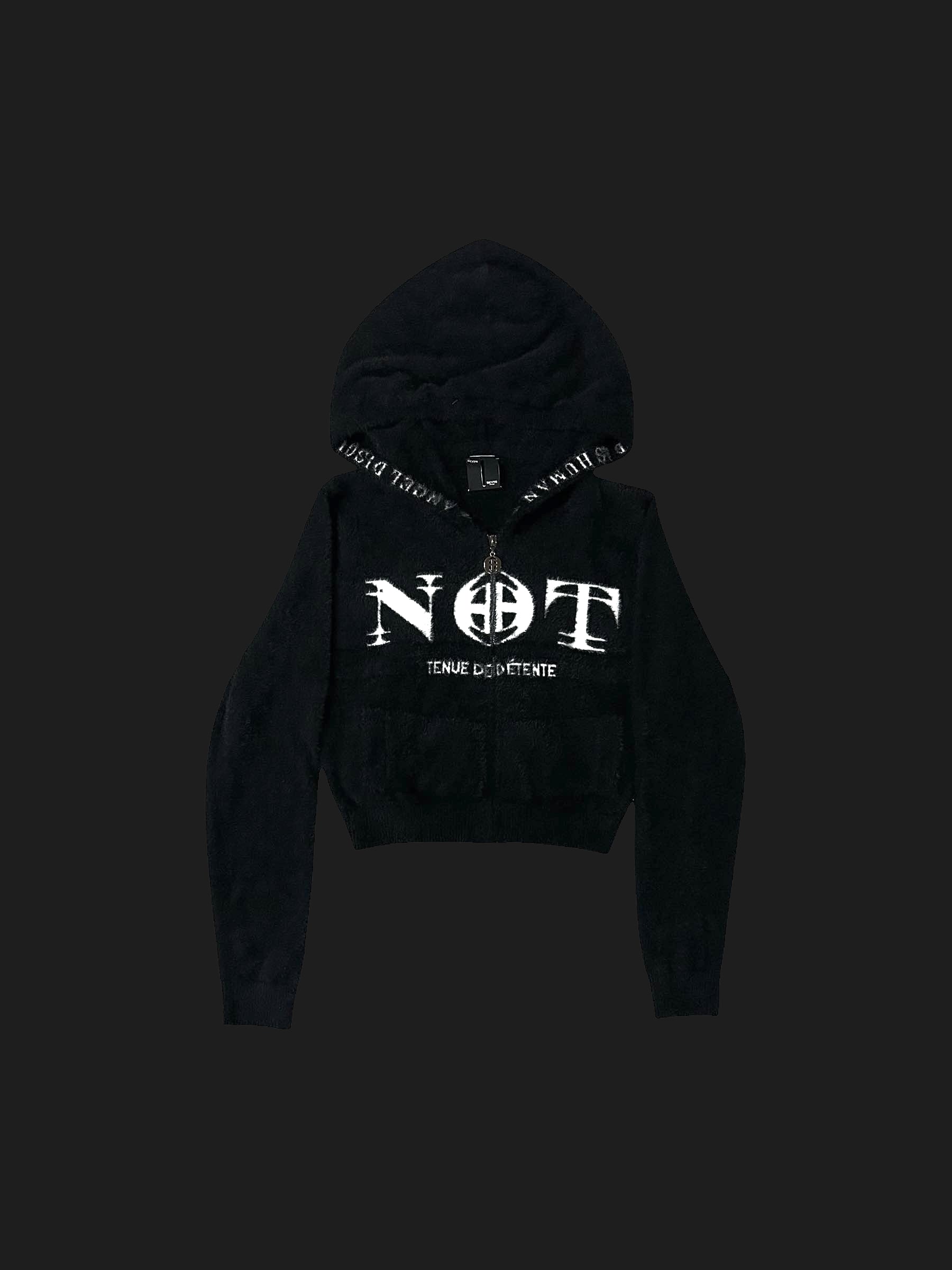 "NOT HUMAN" CROPPED LOUNGE ZIP UP