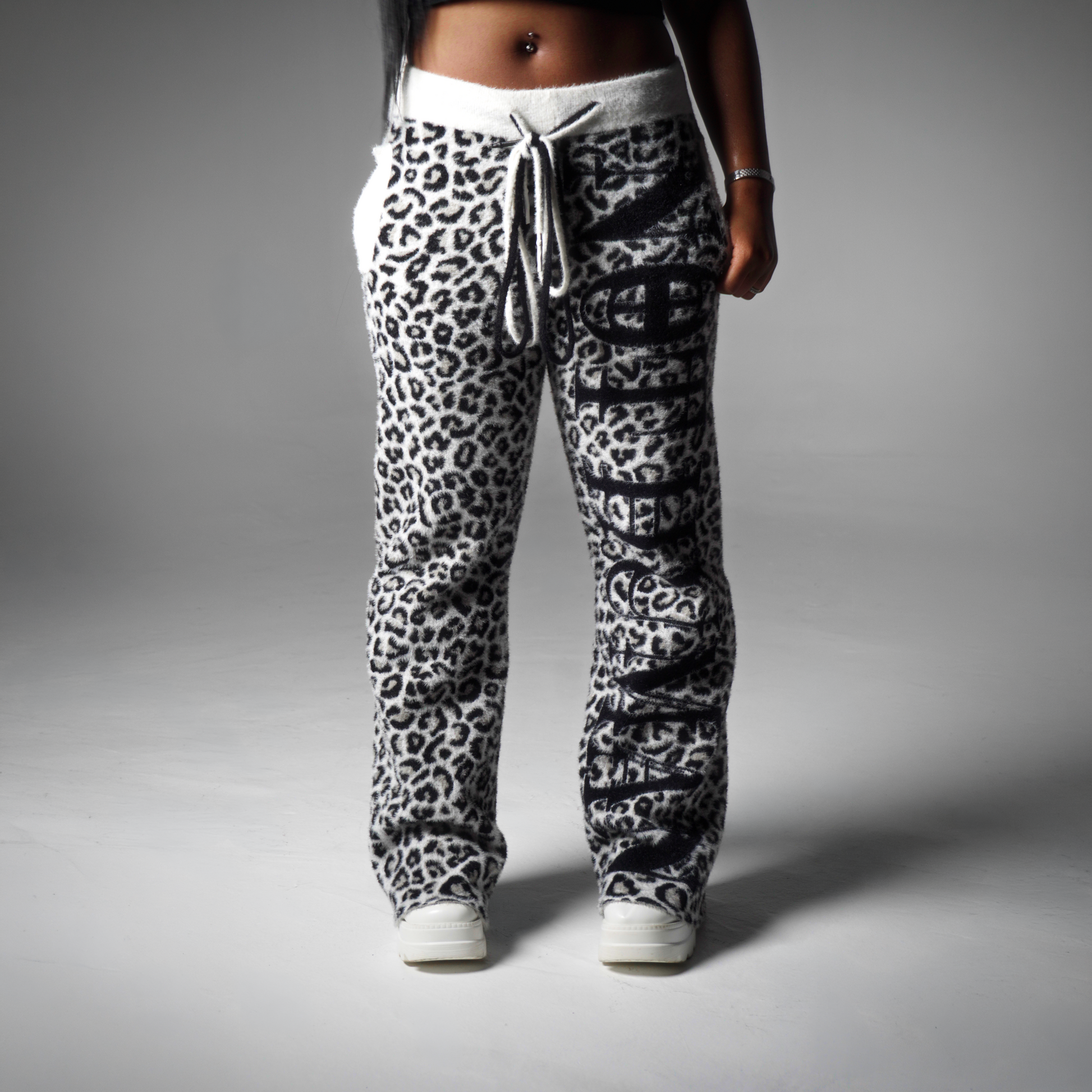 "NOT HUMAN" SNOW LEOPARD LOUNGE SWEATS
