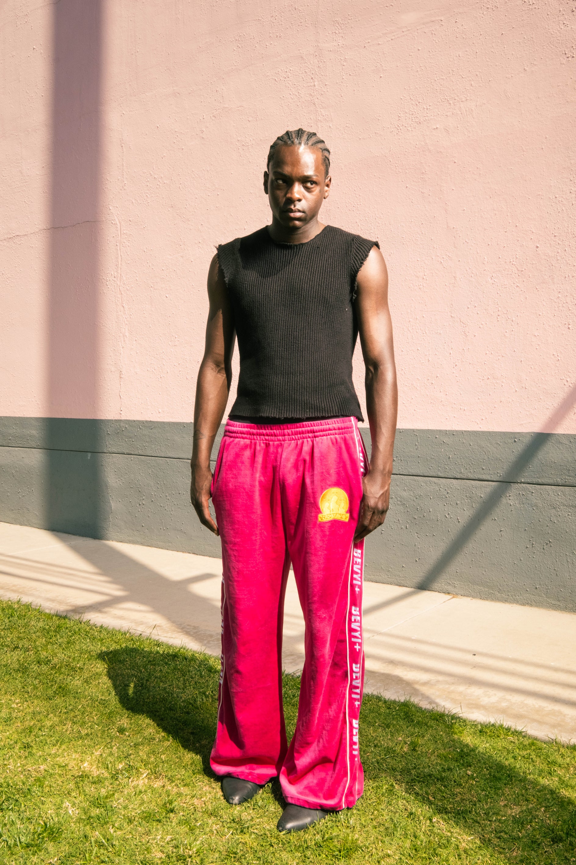 *PRE-ORDER* SPORT PINK CREST TRACKPANTS