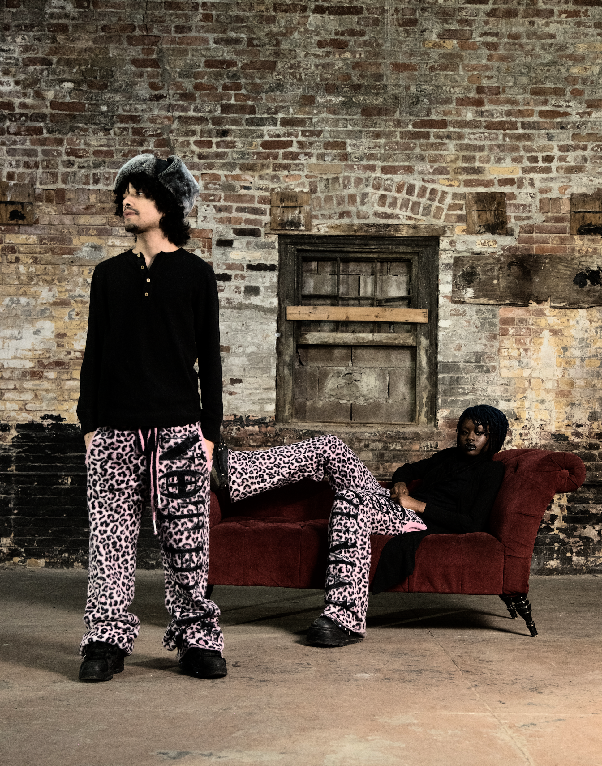 NOT HUMAN  SNOW LEOPARD PRINT ( PINK-DYED )